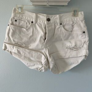 White Jean Shorts